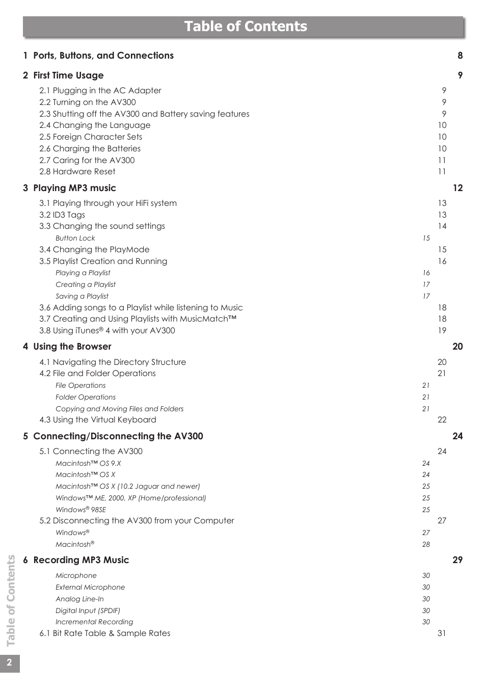 ARCHOS AV340 User Manual | Page 2 / 52