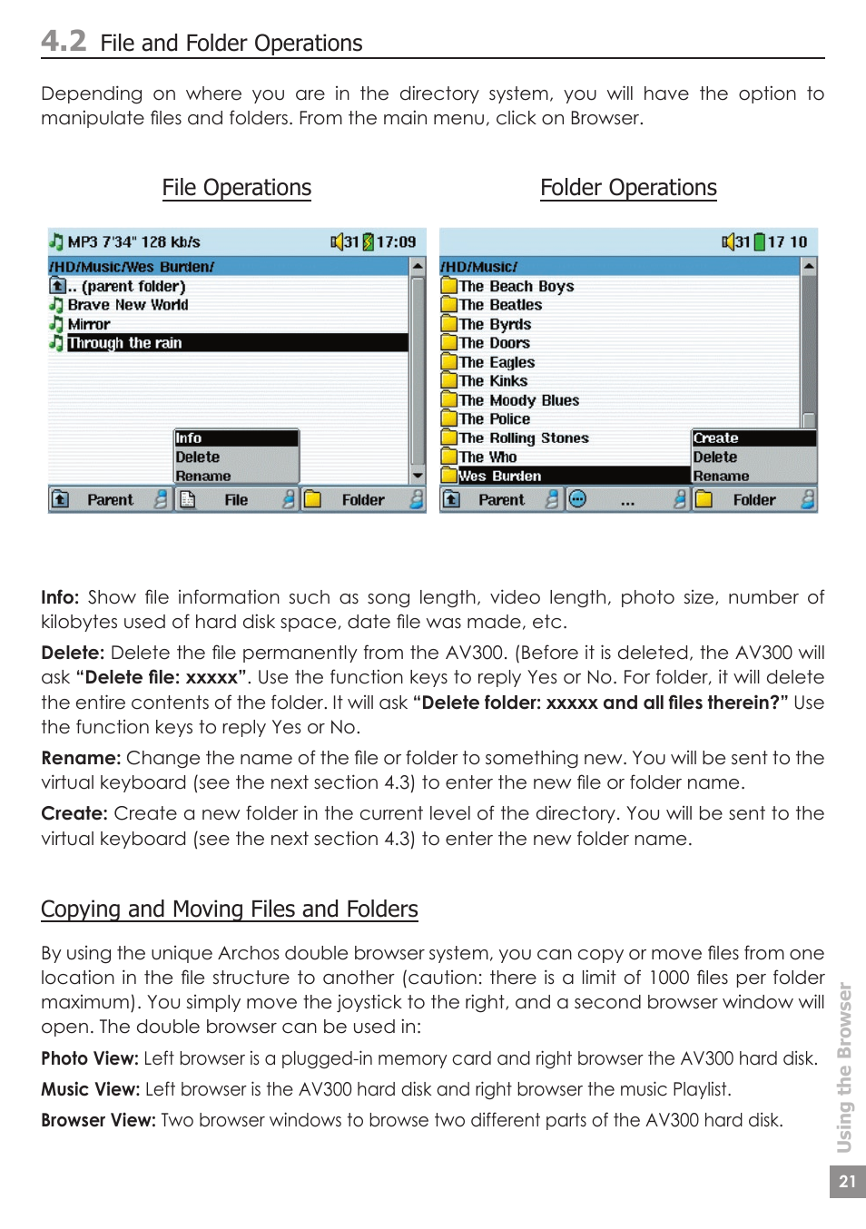 ARCHOS AV340 User Manual | Page 21 / 52