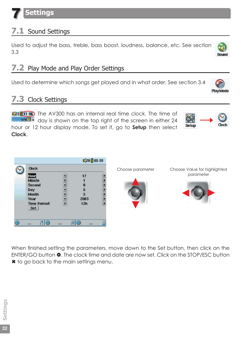 Settings | ARCHOS AV340 User Manual | Page 32 / 52