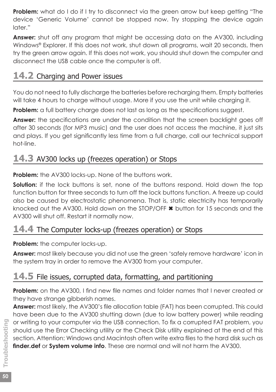 ARCHOS AV340 User Manual | Page 50 / 52