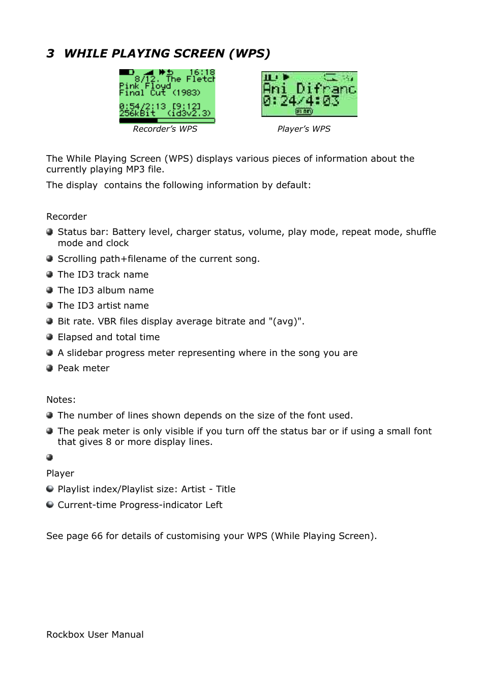 3 while playing screen (wps) | ARCHOS box rock User Manual | Page 17 / 90