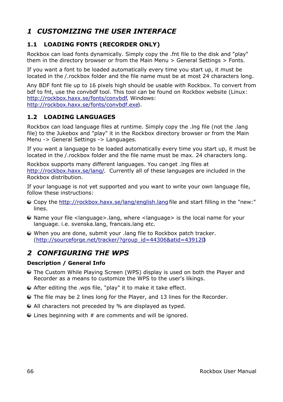 1 customizing the user interface, 2 configuring the wps | ARCHOS box rock User Manual | Page 66 / 90