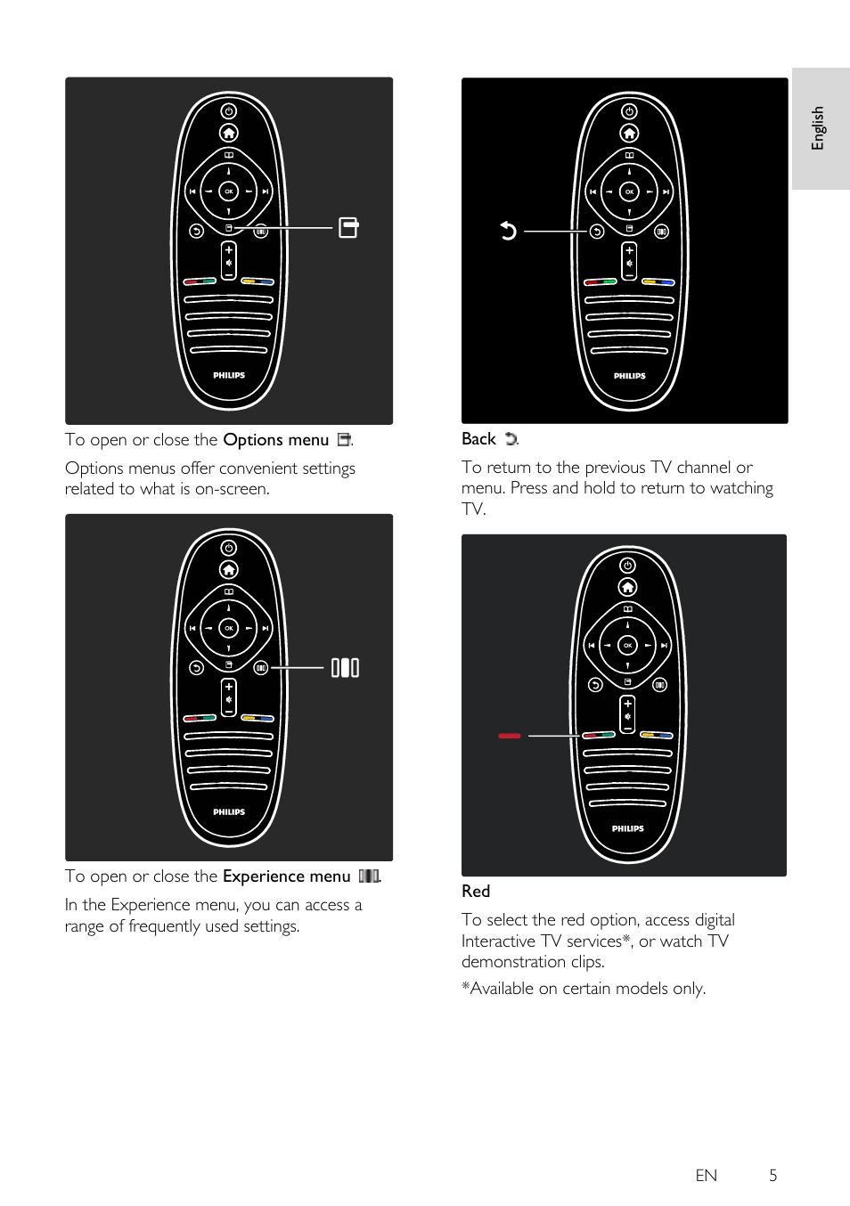 En 5, En gl is h | Philips 46PFL5605H-12 User Manual | Page 5 / 65