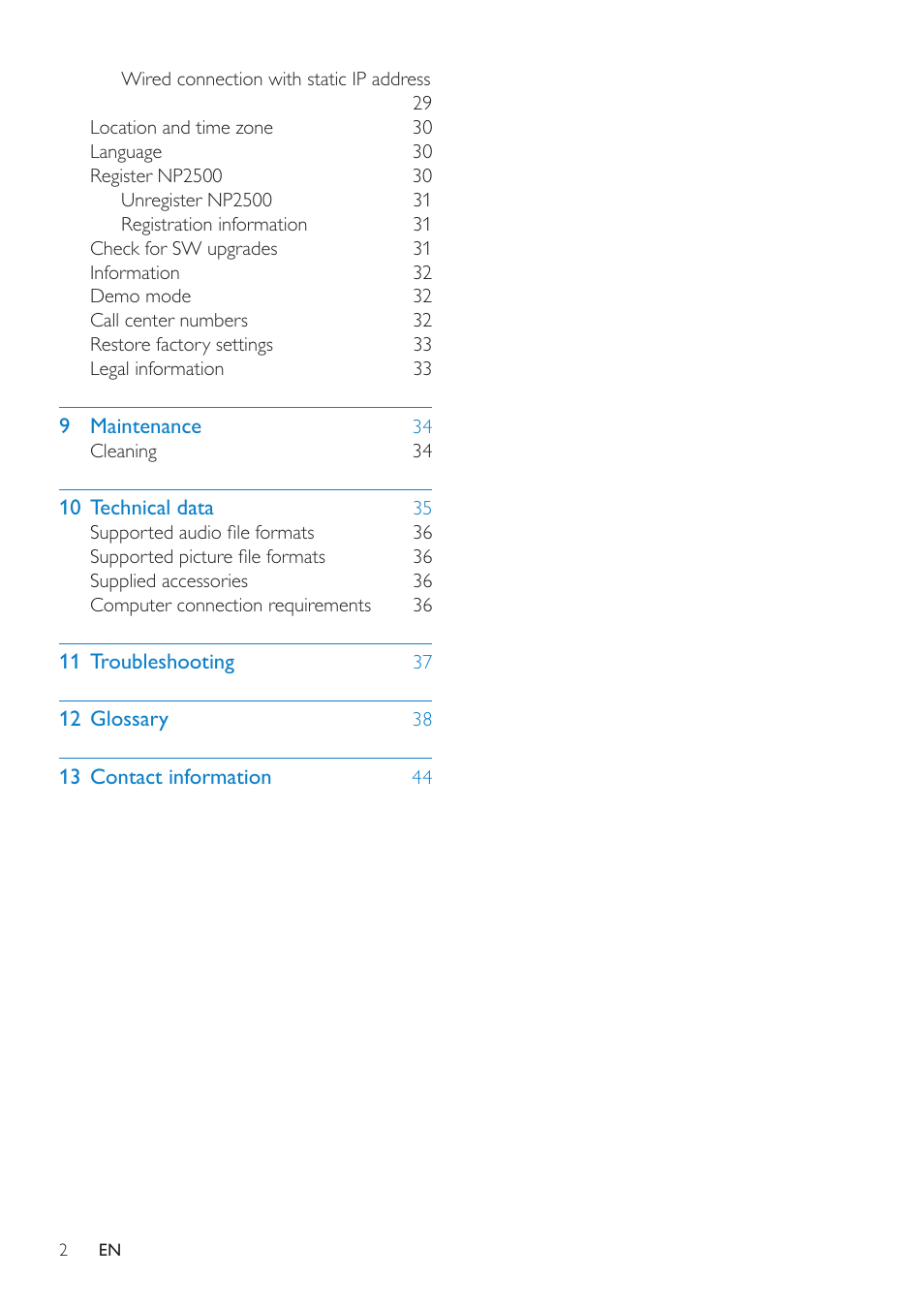 Philips NP2500-37 User Manual | Page 3 / 67