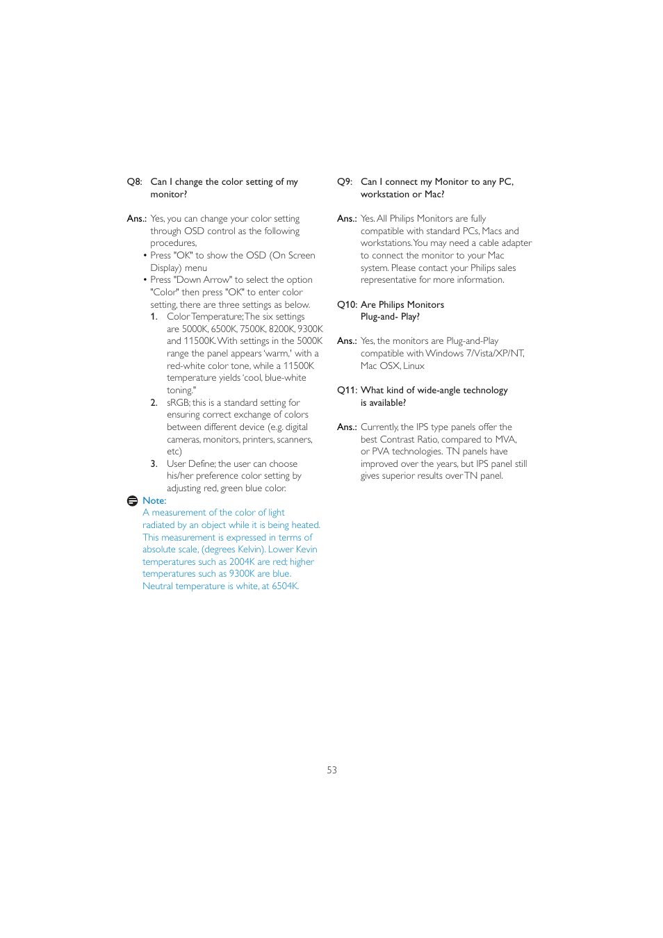 Philips 201B2CB-00 User Manual | Page 55 / 57