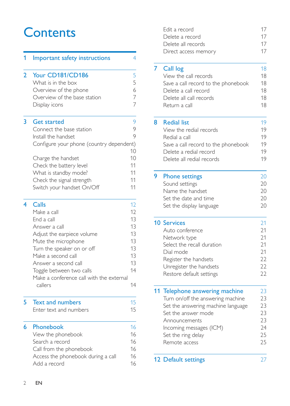 Philips CD1811G-NL User Manual | Page 3 / 34