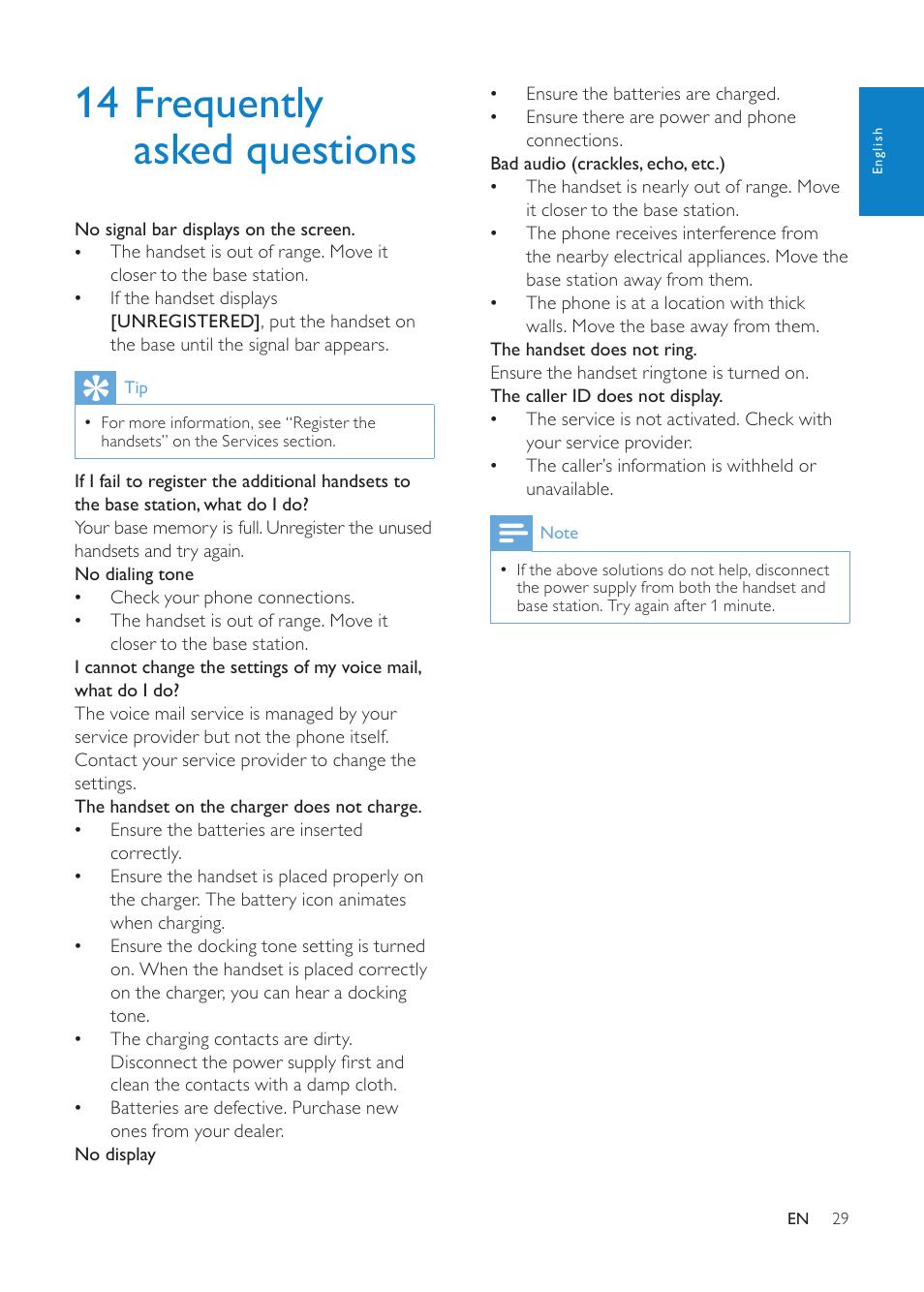 14 frequently asked questions | Philips CD1811G-NL User Manual | Page 30 / 34