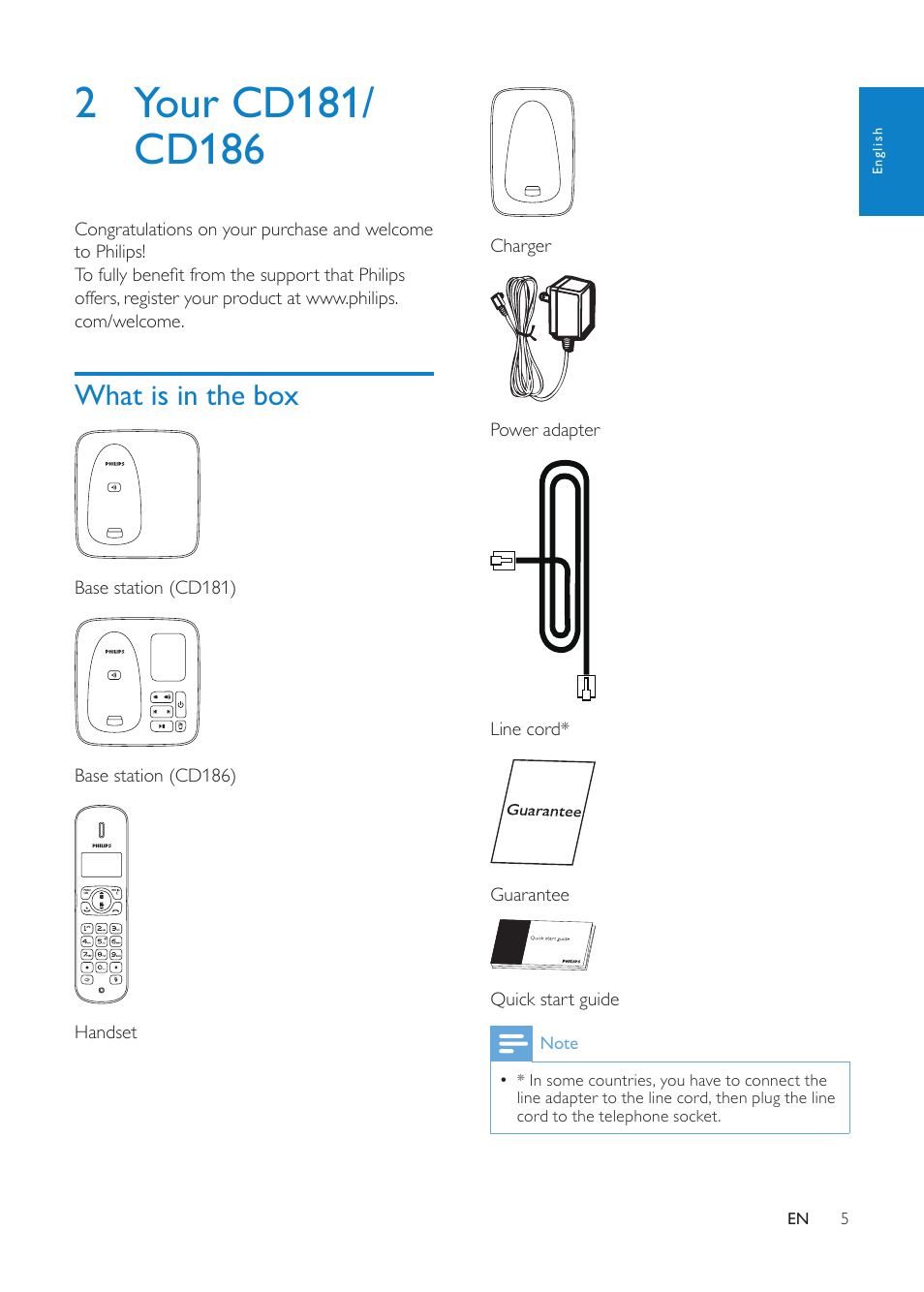 2 your cd181/cd186, What is in the box | Philips CD1811G-NL User Manual | Page 6 / 34