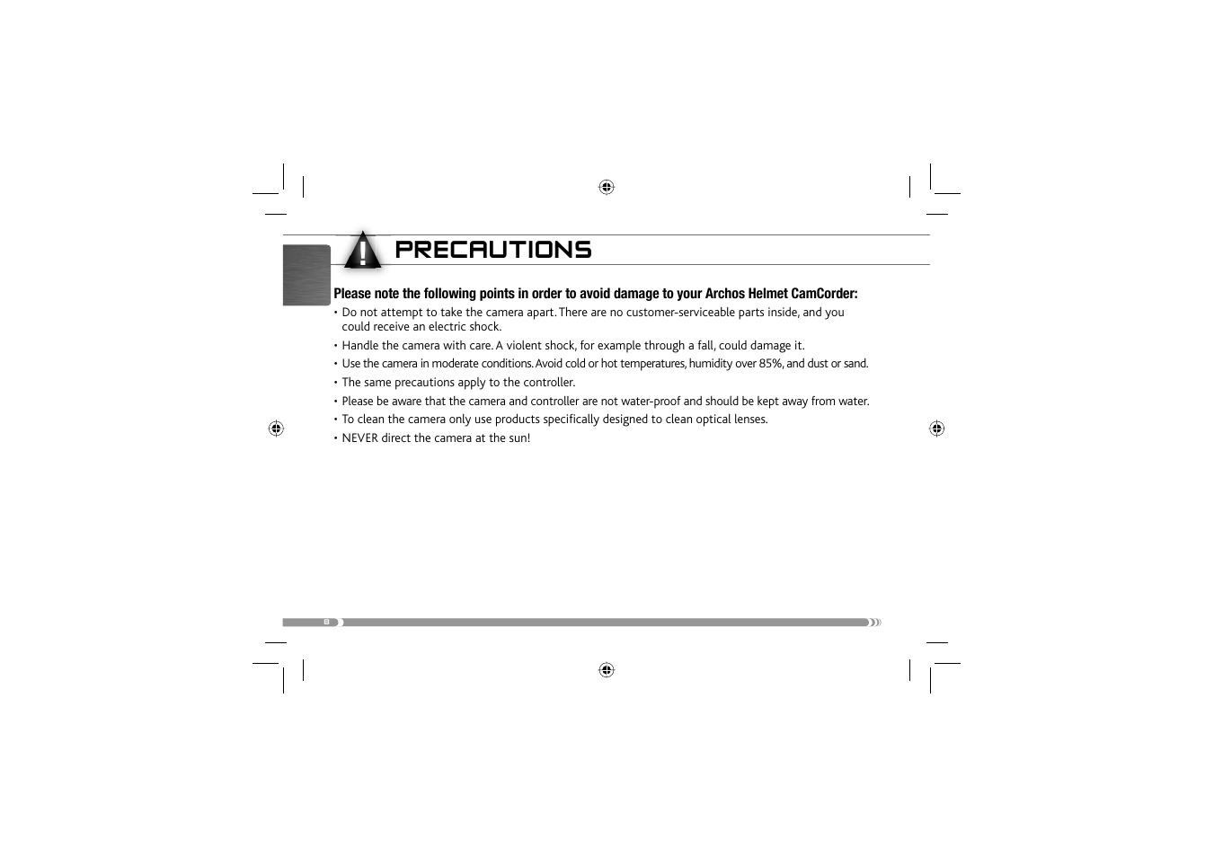 Precautions | ARCHOS 604 User Manual | Page 10 / 64