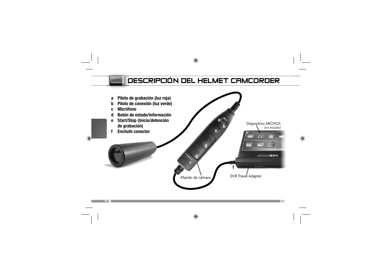Descripción del helmet camcorder | ARCHOS 604 User Manual | Page 26 / 64