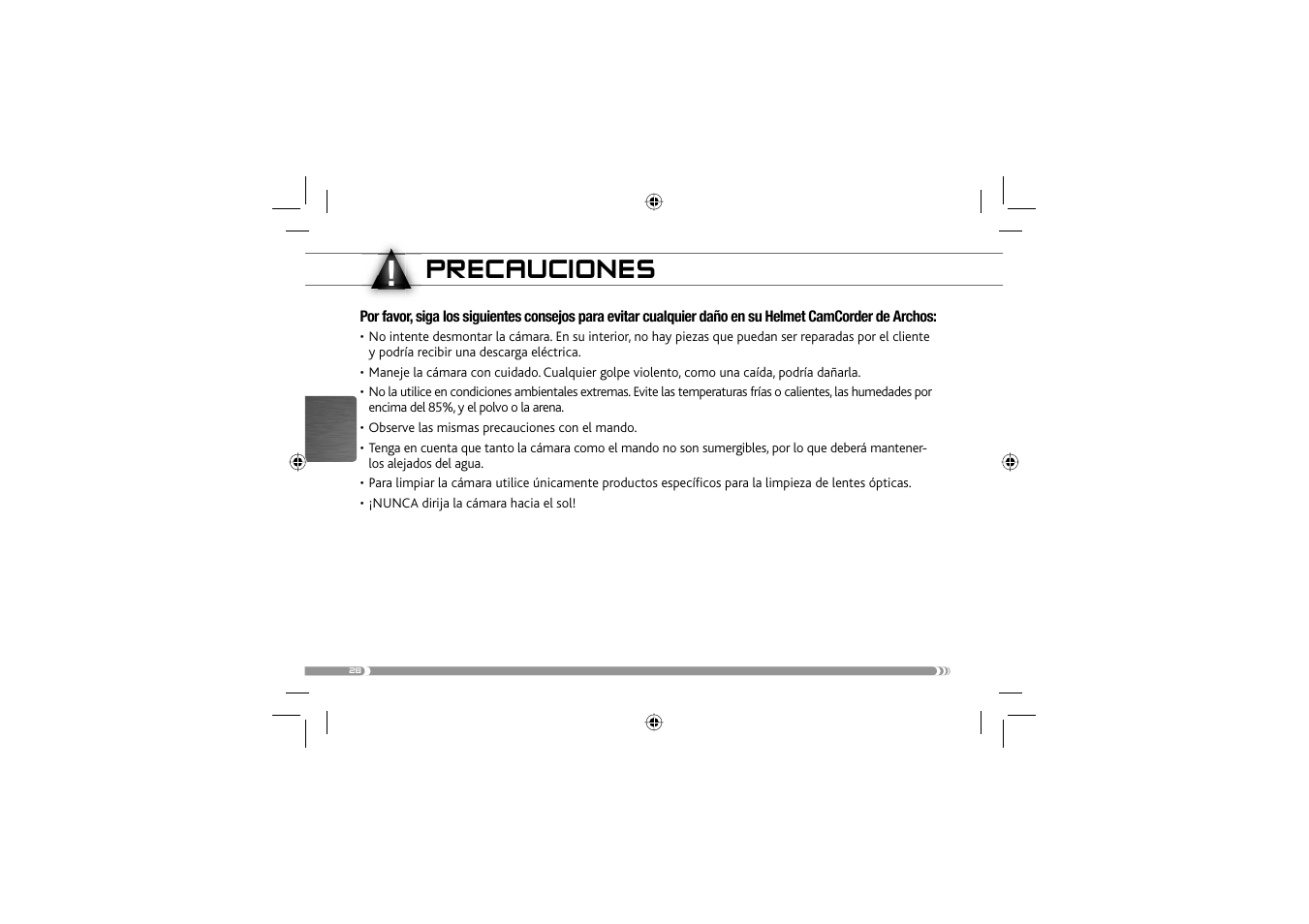 Precauciones | ARCHOS 604 User Manual | Page 30 / 64