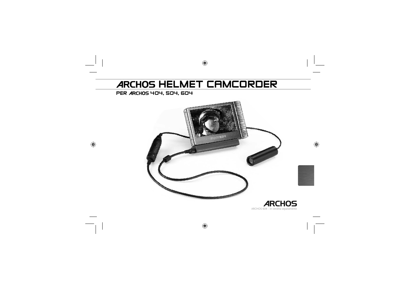 Italiano, Helmet camcorder | ARCHOS 604 User Manual | Page 43 / 64