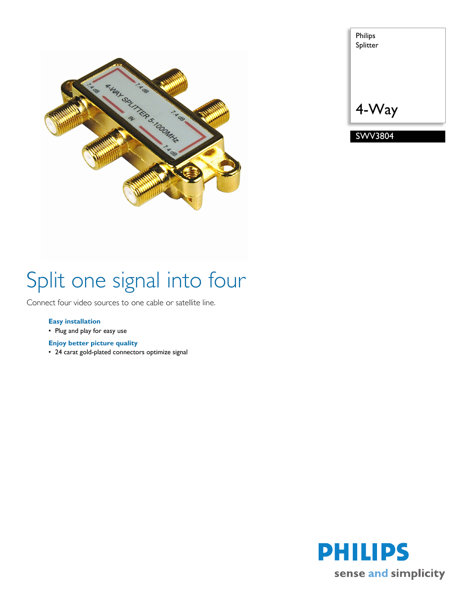 Philips SWV3804-17 User Manual | 2 pages