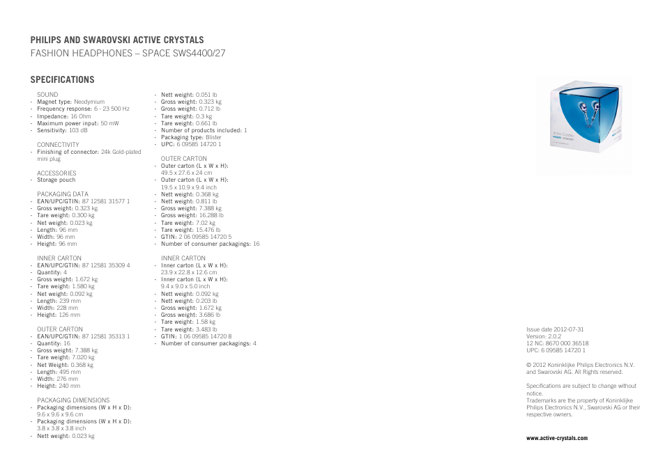 Philips SWS4400-27 User Manual | Page 2 / 2