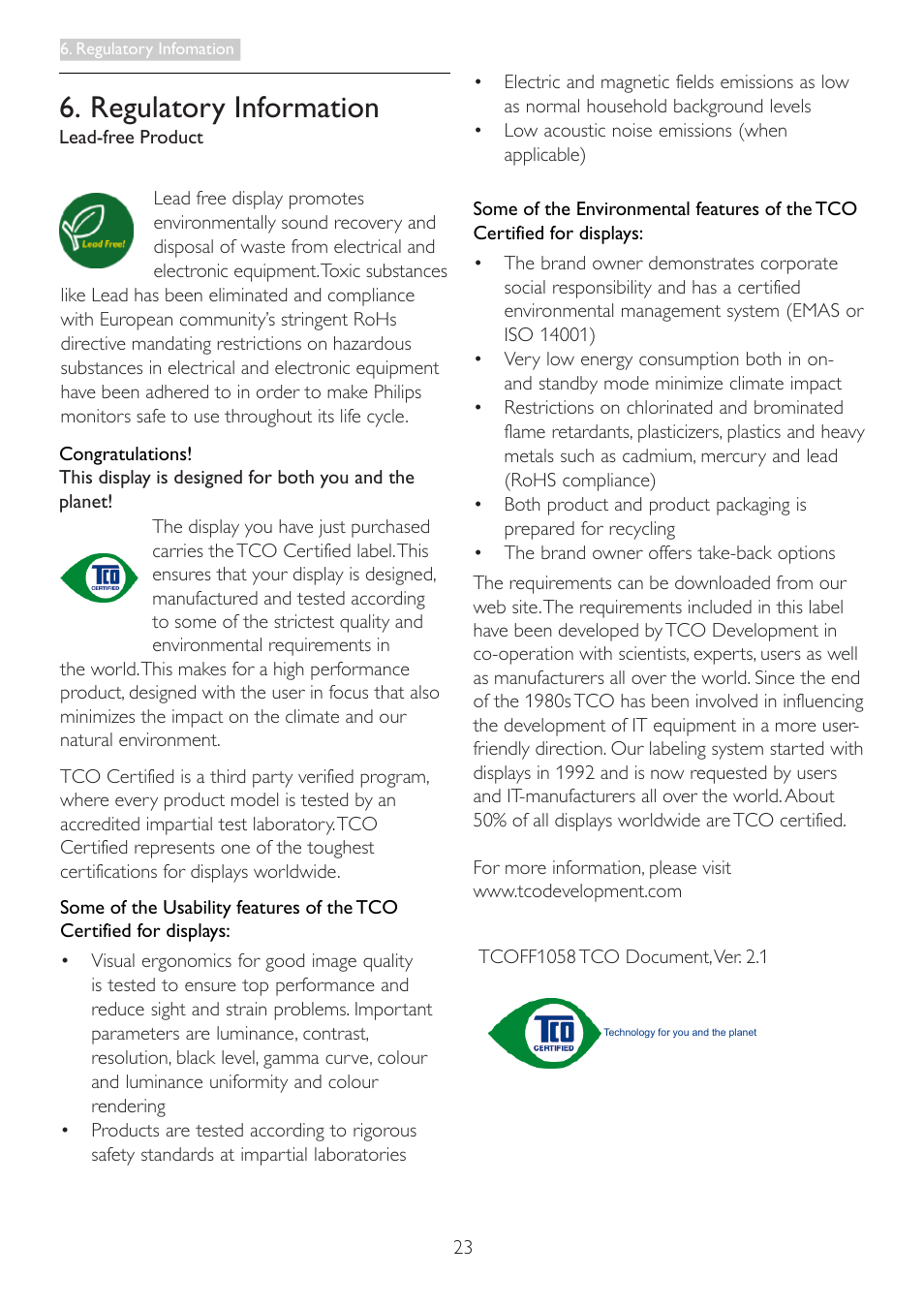 Regulatory information | Philips 273E3LHSS-00 User Manual | Page 25 / 41