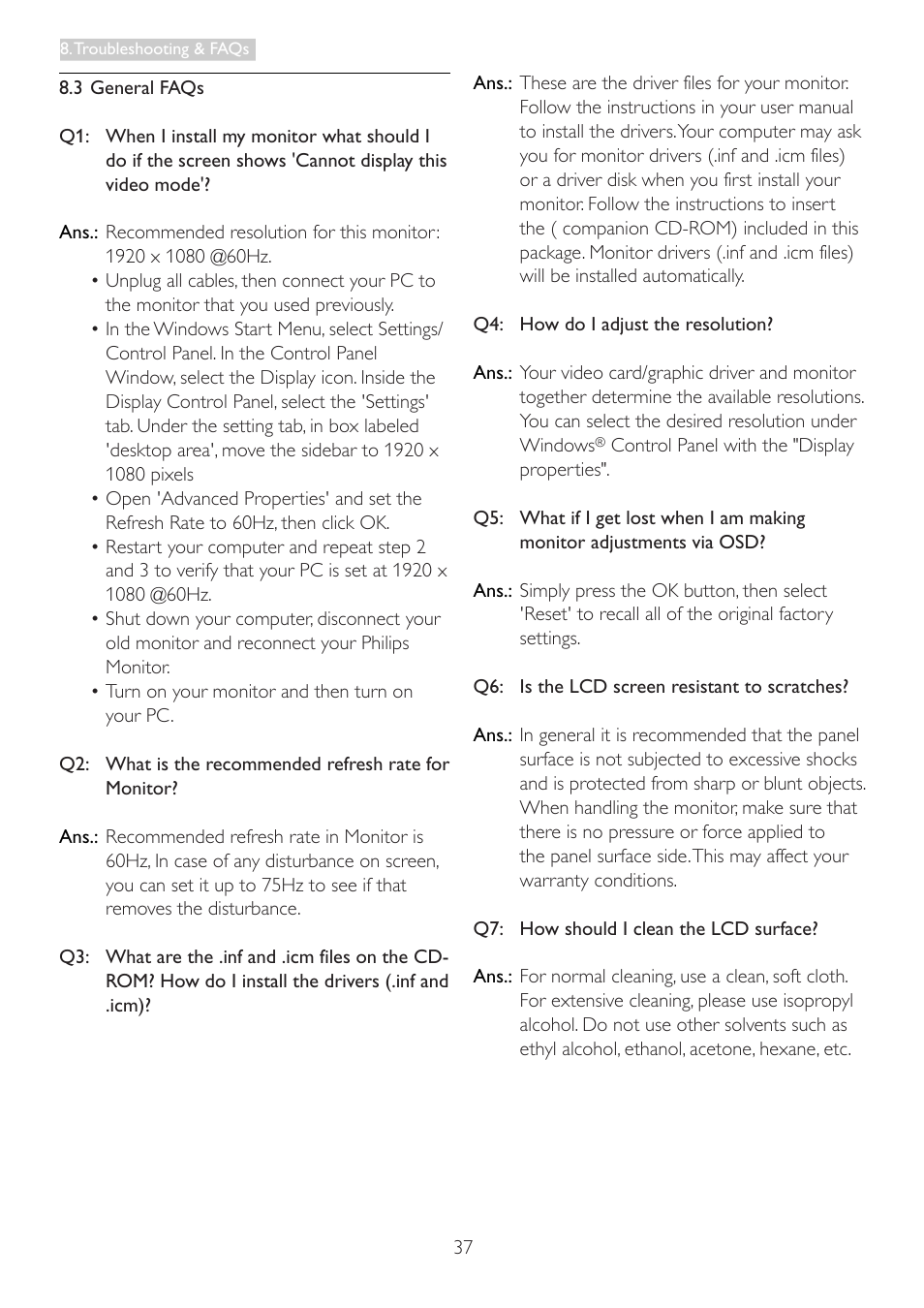 Philips 273E3LHSS-00 User Manual | Page 39 / 41