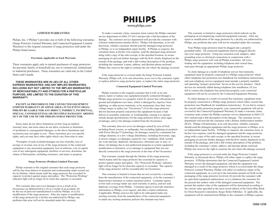Philips SPP7357WA-17 User Manual | Page 2 / 2