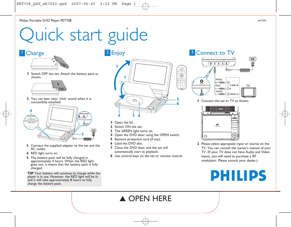 Philips PET708-37B User Manual | 2 pages