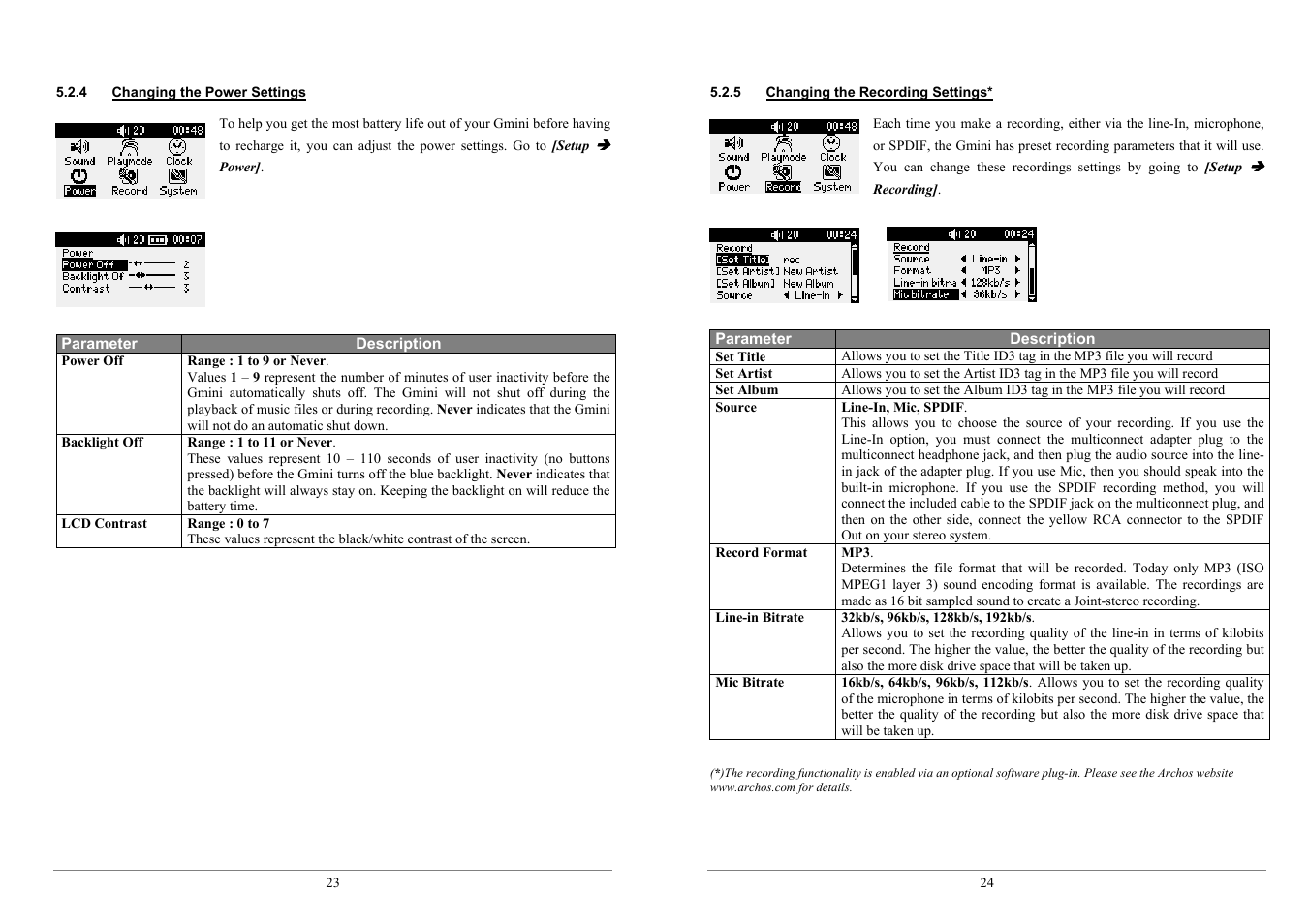 ARCHOS 100 series User Manual | Page 12 / 27