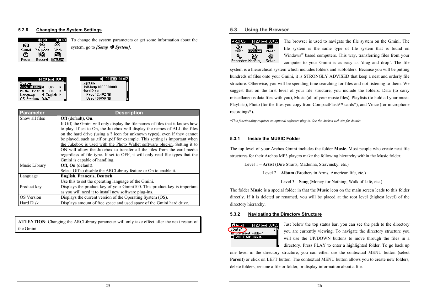 ARCHOS 100 series User Manual | Page 13 / 27