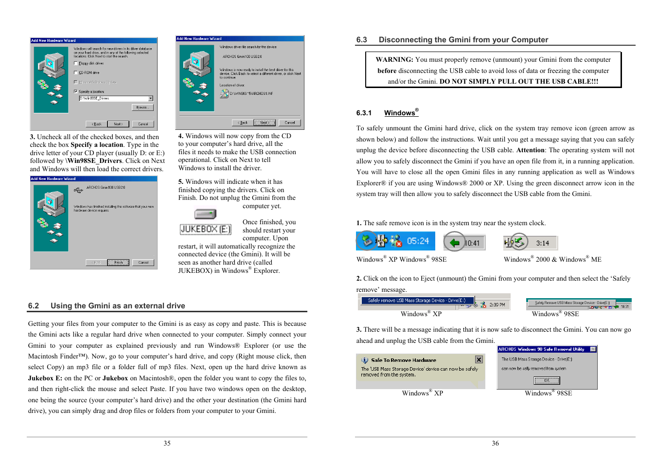 ARCHOS 100 series User Manual | Page 18 / 27