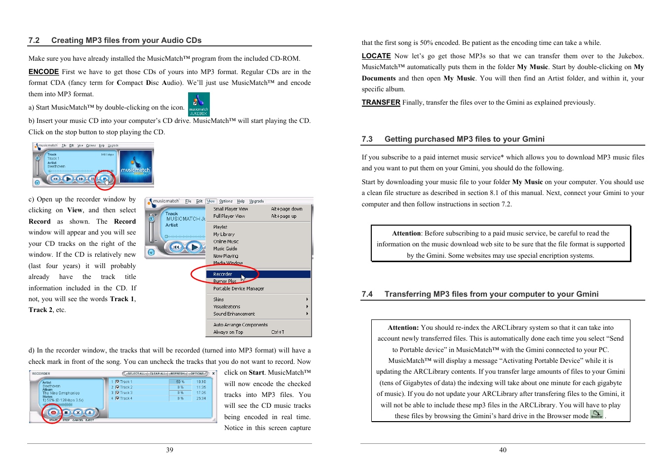 ARCHOS 100 series User Manual | Page 20 / 27