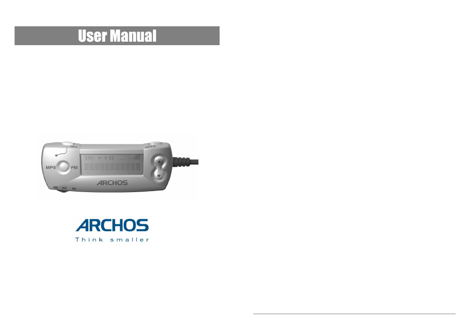 ARCHOS AV300 User Manual | 7 pages