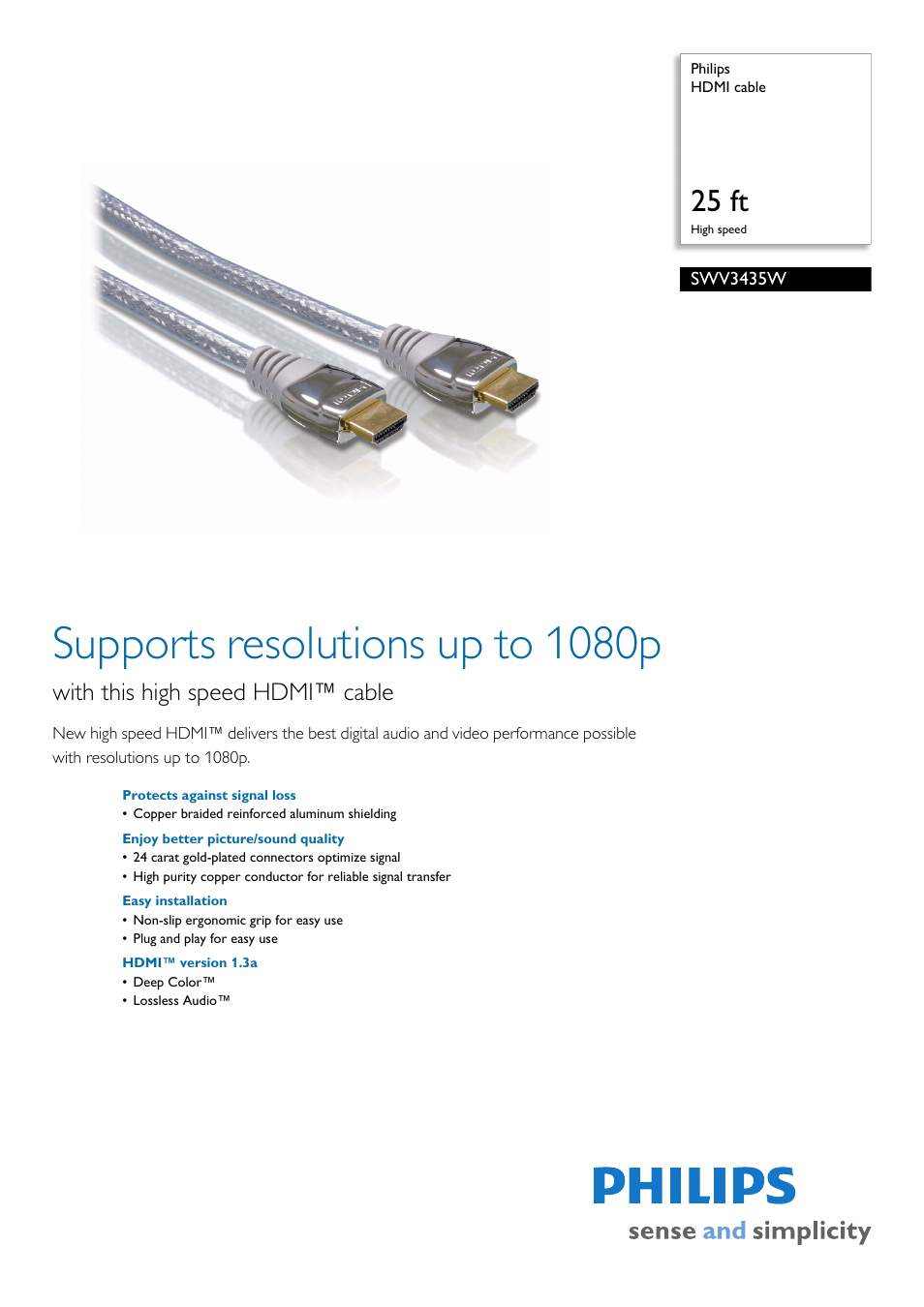 Philips SWV3435W-27 User Manual | 2 pages