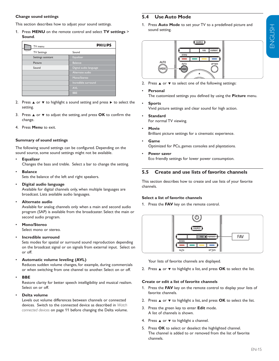 English française esp añol | Philips 42TA648BX-37 User Manual | Page 16 / 41