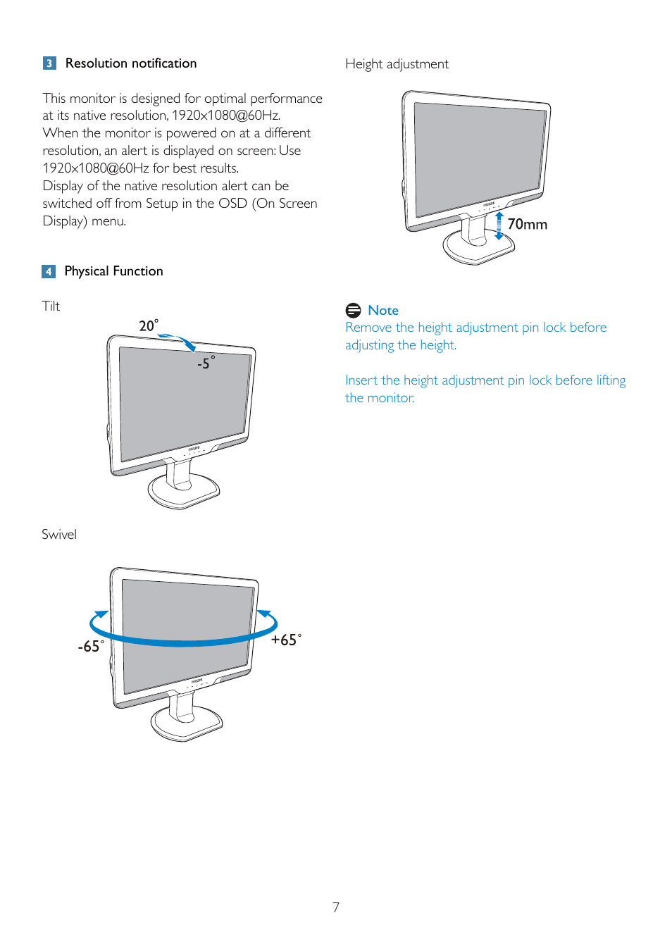 Philips Brilliance LCD monitor with PowerSensor 235B2CS B-line 23" 58.4 cm Full HD User Manual | Page 9 / 60