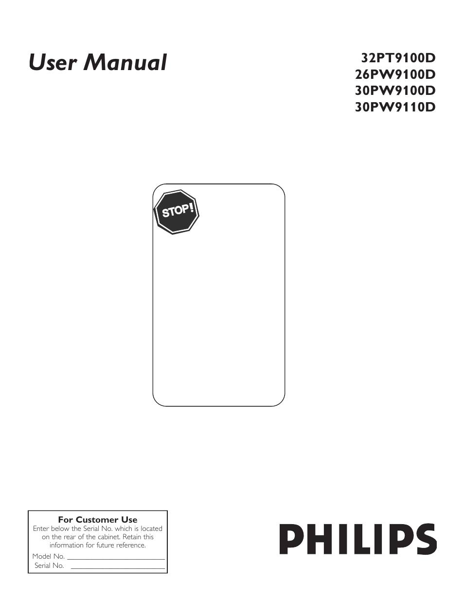 Philips 32PT9100D-37B User Manual | 43 pages