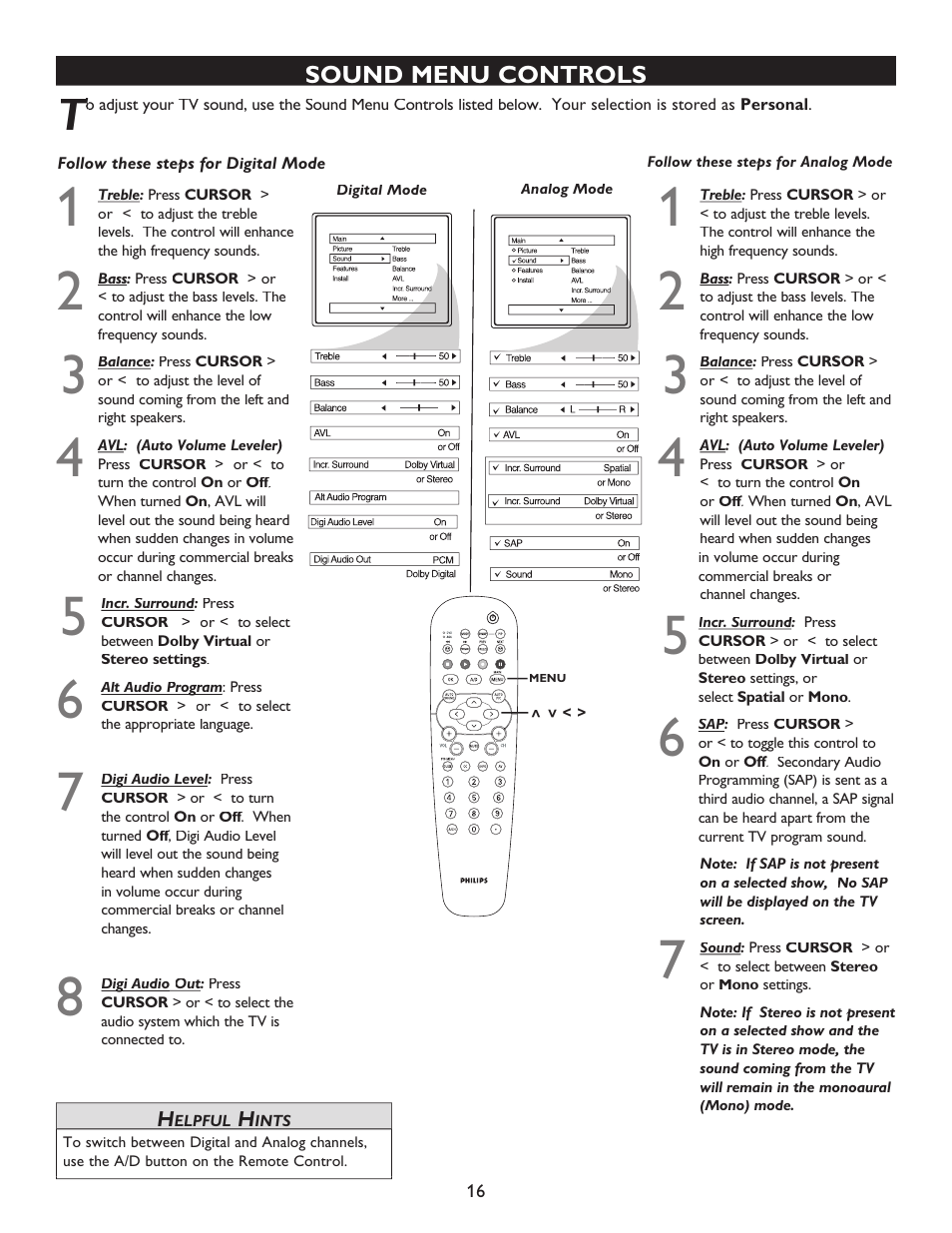 Philips 32PT9100D-37B User Manual | Page 16 / 43