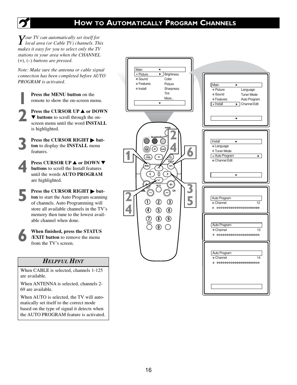 Philips 27 in Color TV User Manual | Page 16 / 40