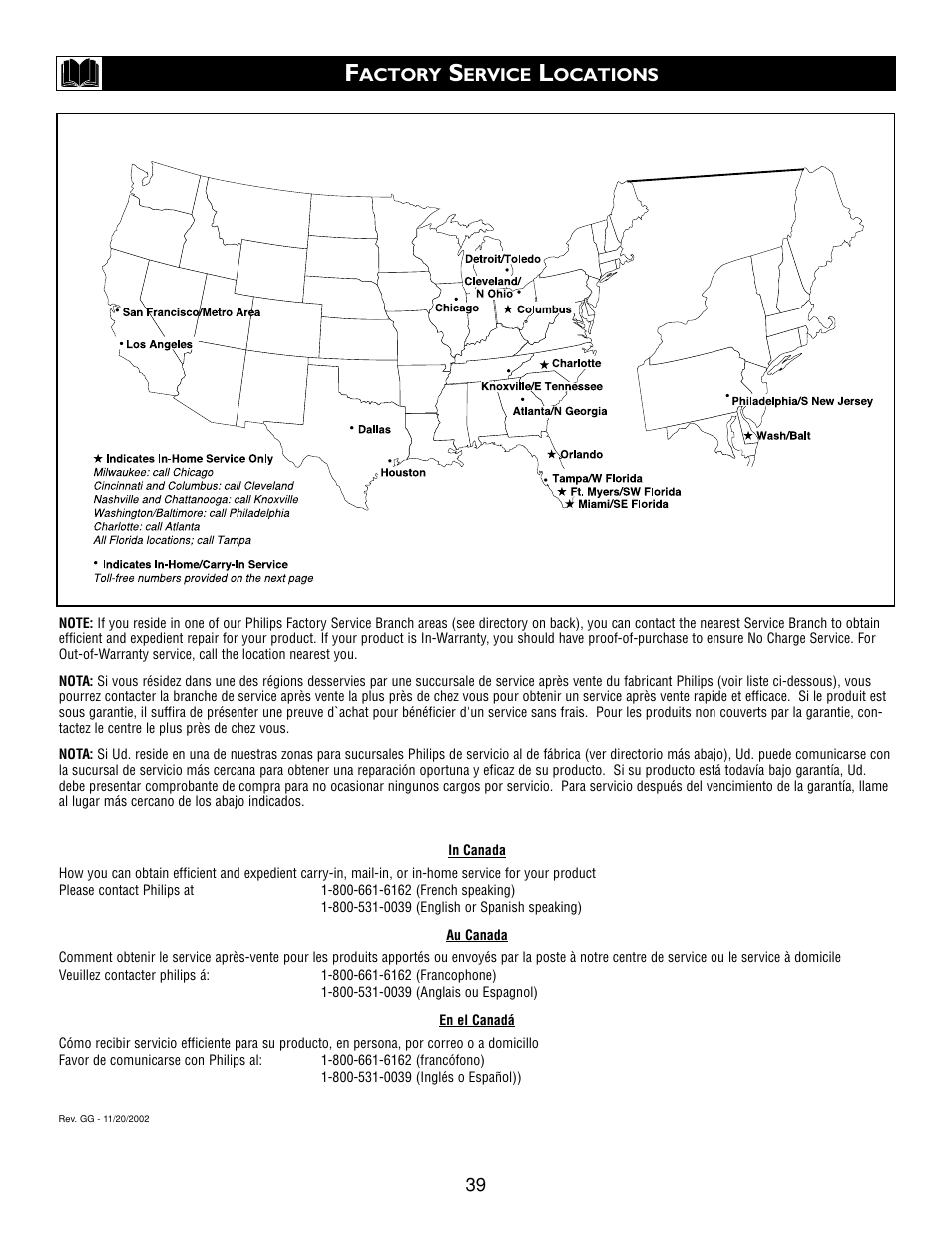 Philips 27 in Color TV User Manual | Page 39 / 40