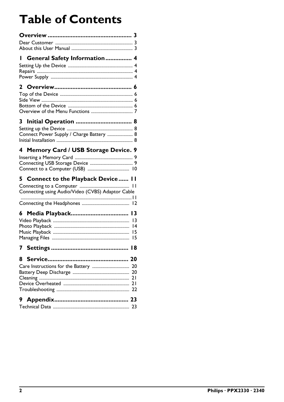 Philips PPX2340-F7 User Manual | Page 2 / 25