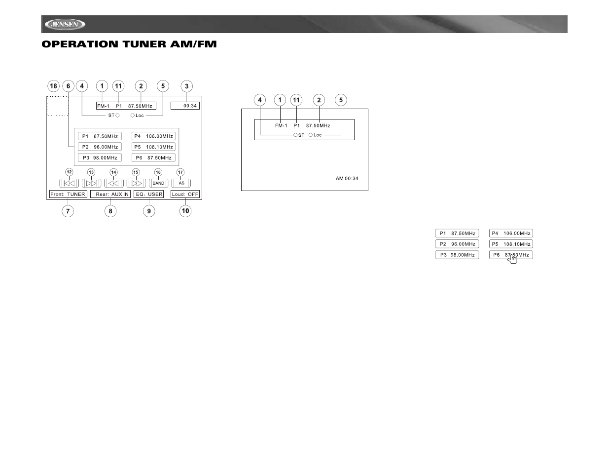 Vm9511ts operation tuner am/fm | Jensen VM9511TS User Manual | Page 100 / 118