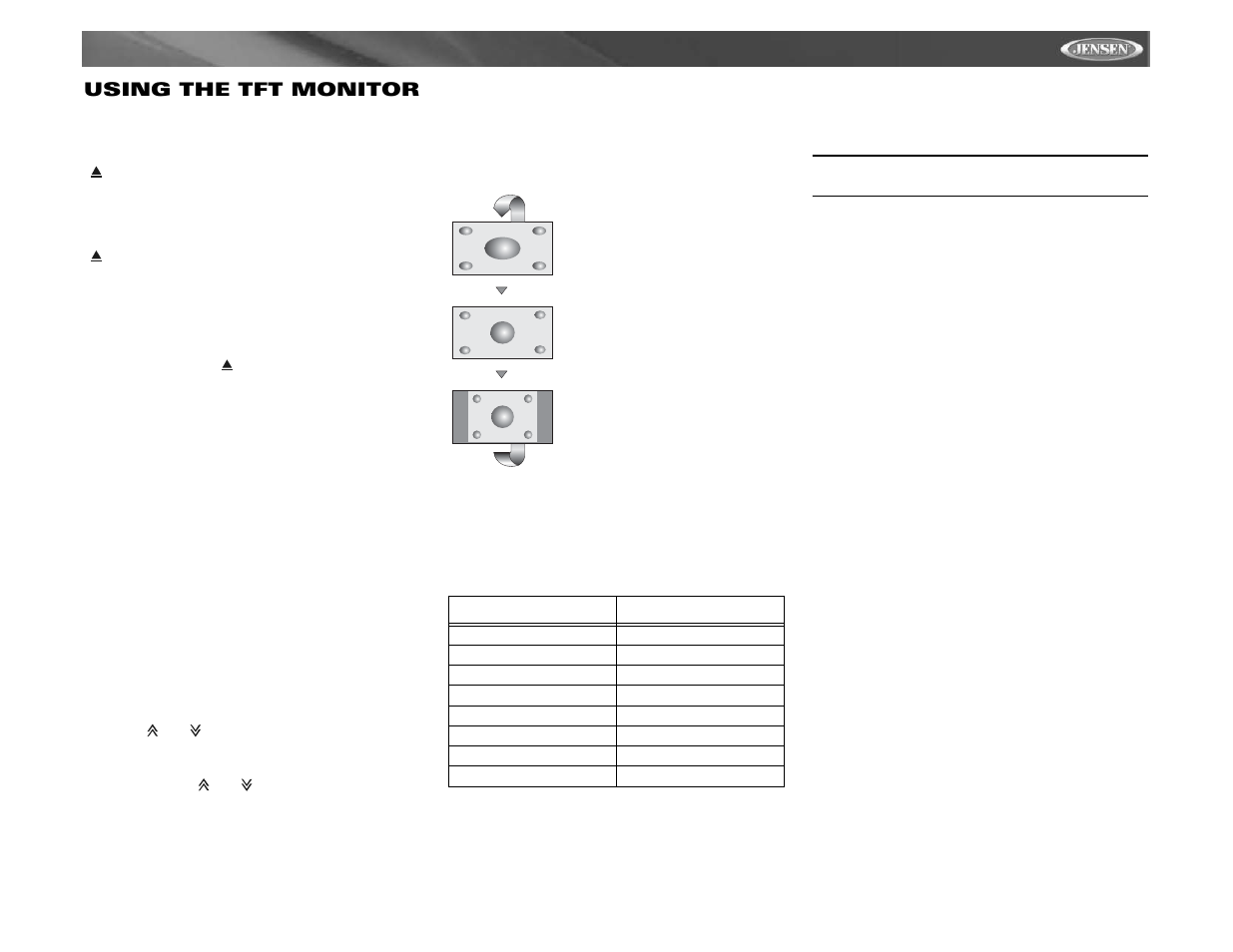 Vm9511ts using the tft monitor | Jensen VM9511TS User Manual | Page 17 / 118