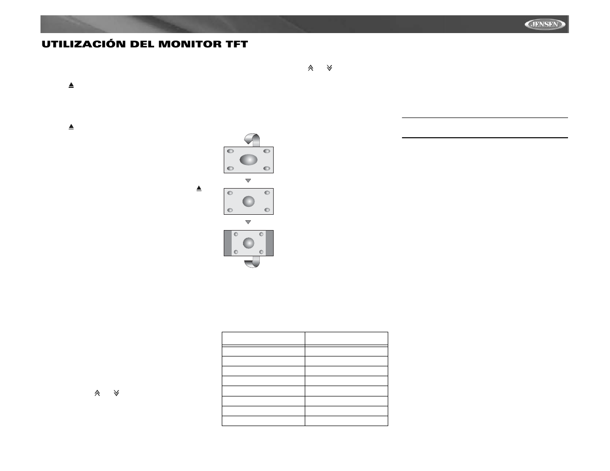 Vm9511ts utilización del monitor tft | Jensen VM9511TS User Manual | Page 55 / 118