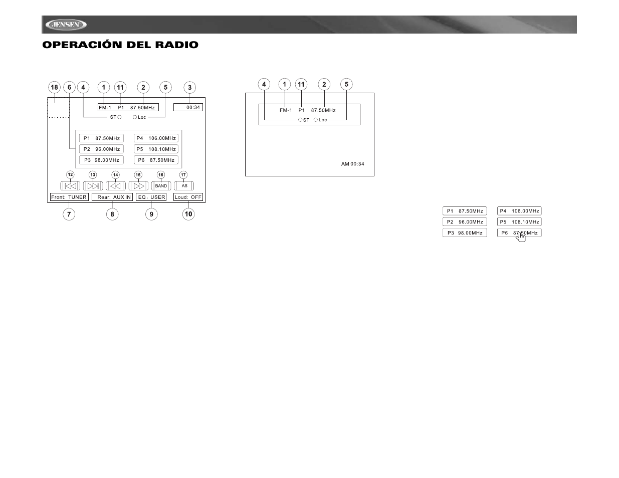 Vm9511ts operación del radio | Jensen VM9511TS User Manual | Page 62 / 118