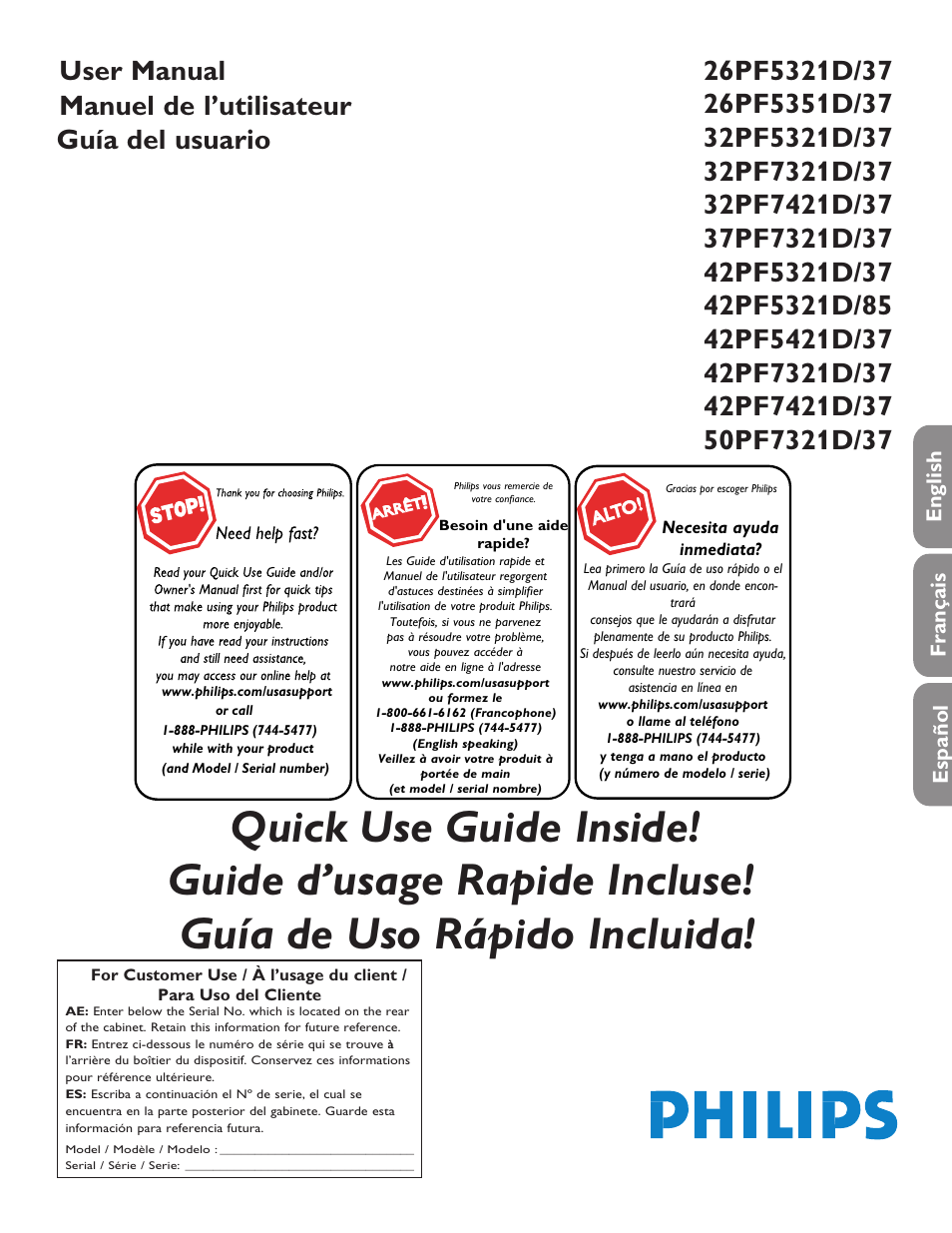 Philips 42PF5421D-37 User Manual | 123 pages