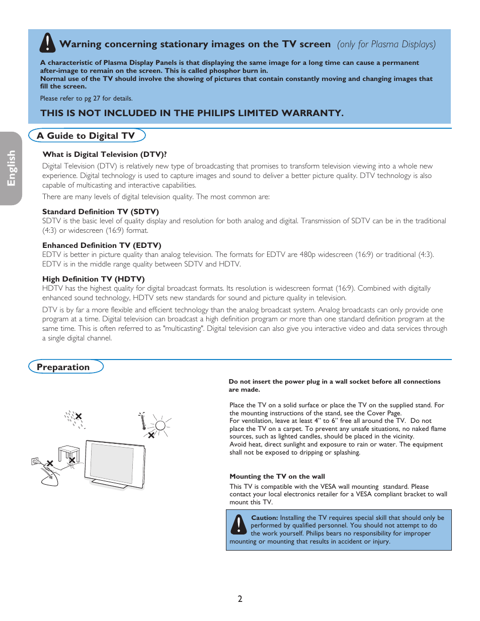 English française español | Philips 42PF5421D-37 User Manual | Page 10 / 123