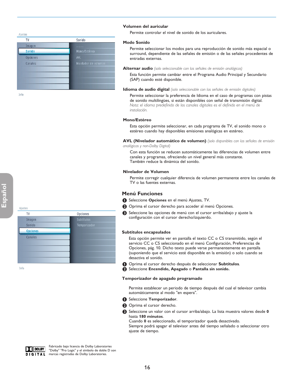 Español | Philips 42PF5421D-37 User Manual | Page 100 / 123