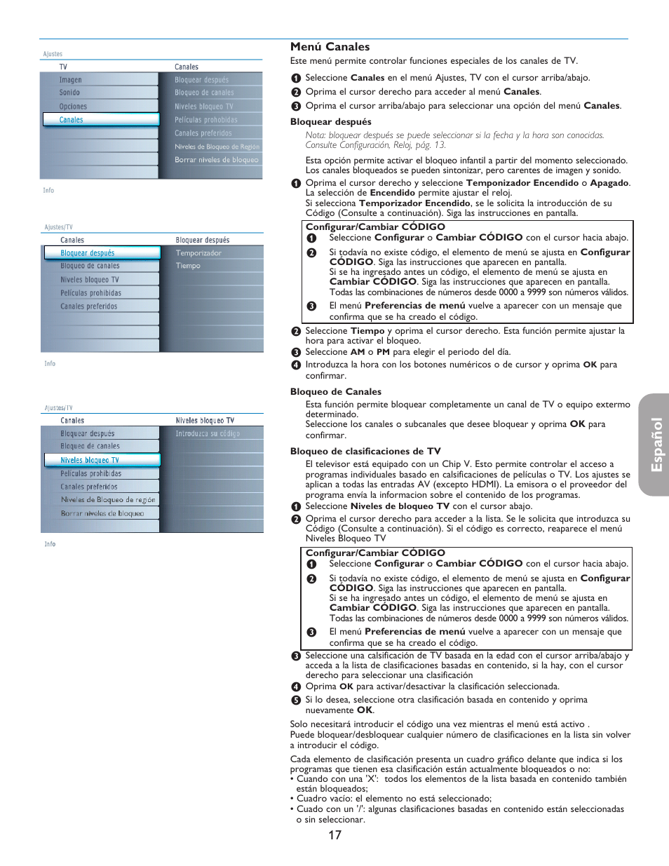 Español | Philips 42PF5421D-37 User Manual | Page 101 / 123