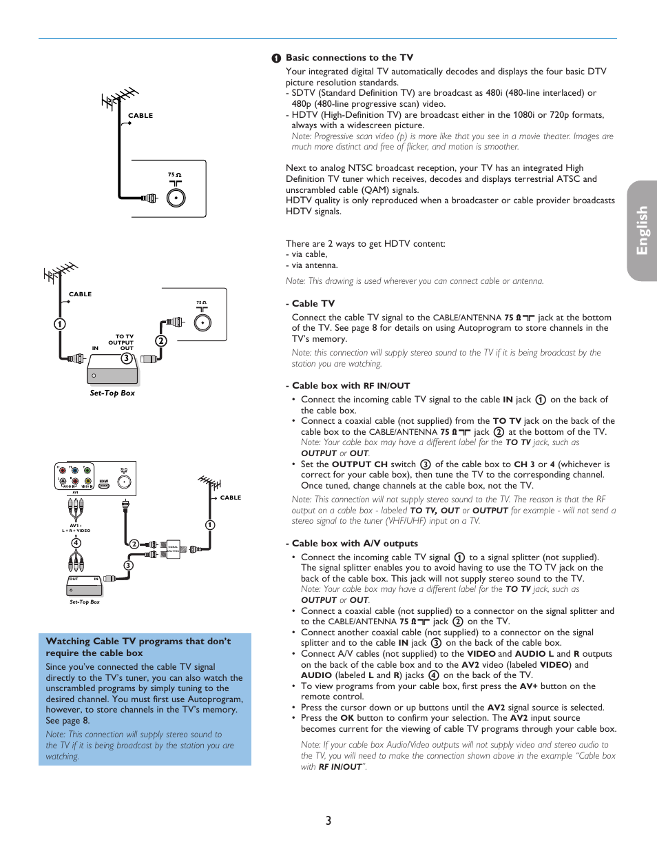 English française español | Philips 42PF5421D-37 User Manual | Page 11 / 123