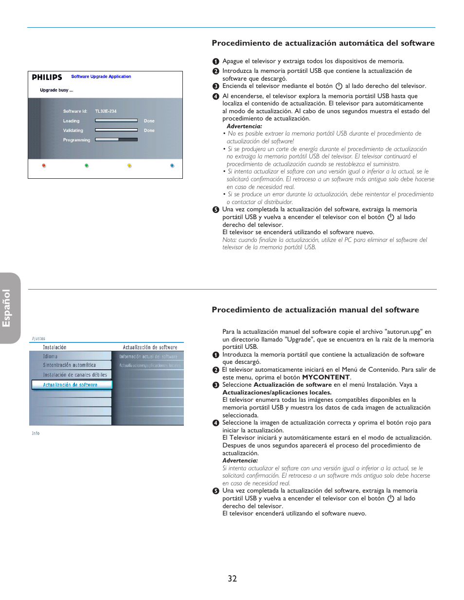 Español | Philips 42PF5421D-37 User Manual | Page 116 / 123