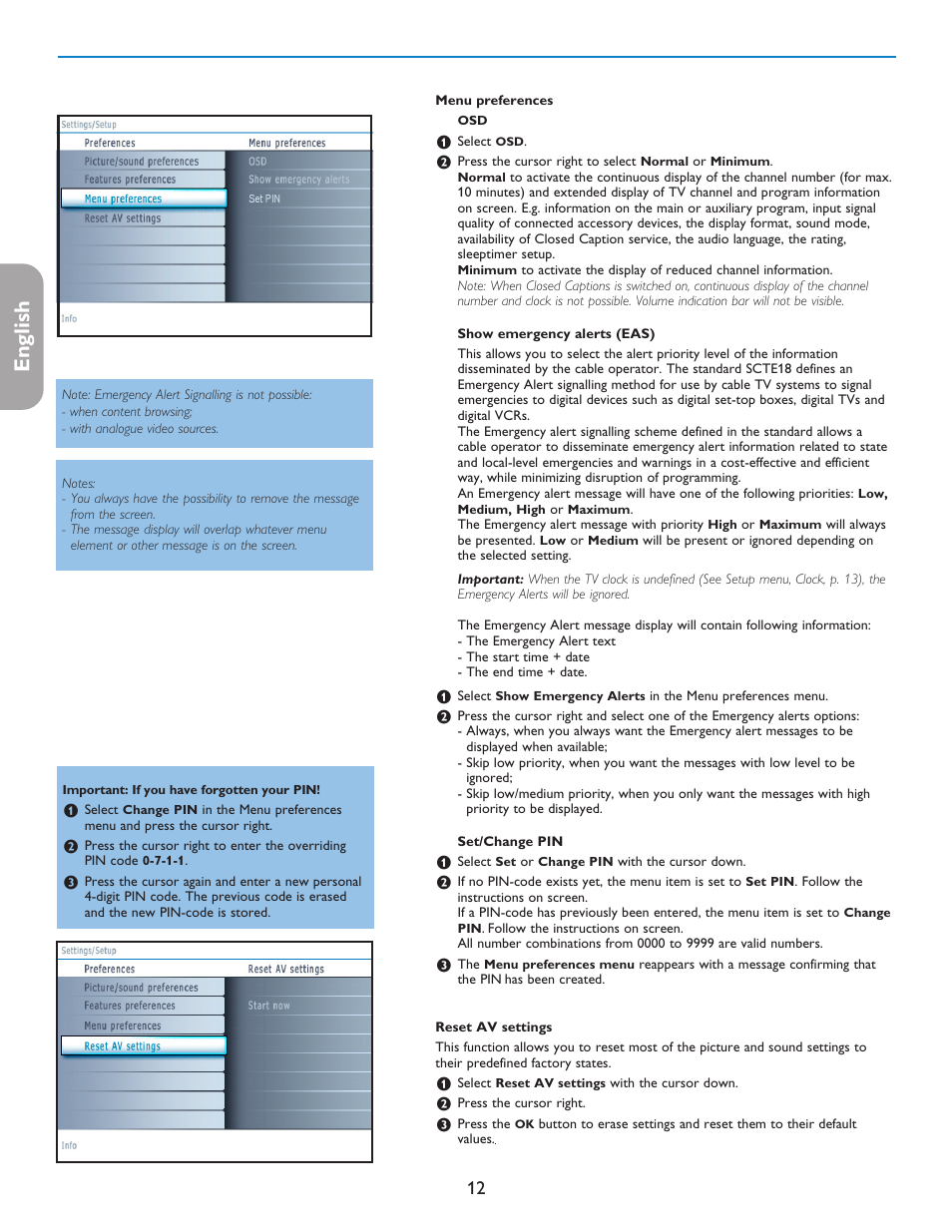 English française español | Philips 42PF5421D-37 User Manual | Page 20 / 123