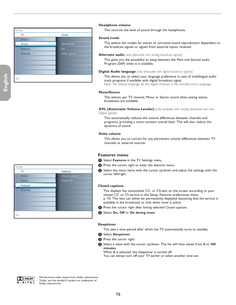 English française español | Philips 42PF5421D-37 User Manual | Page 24 / 123