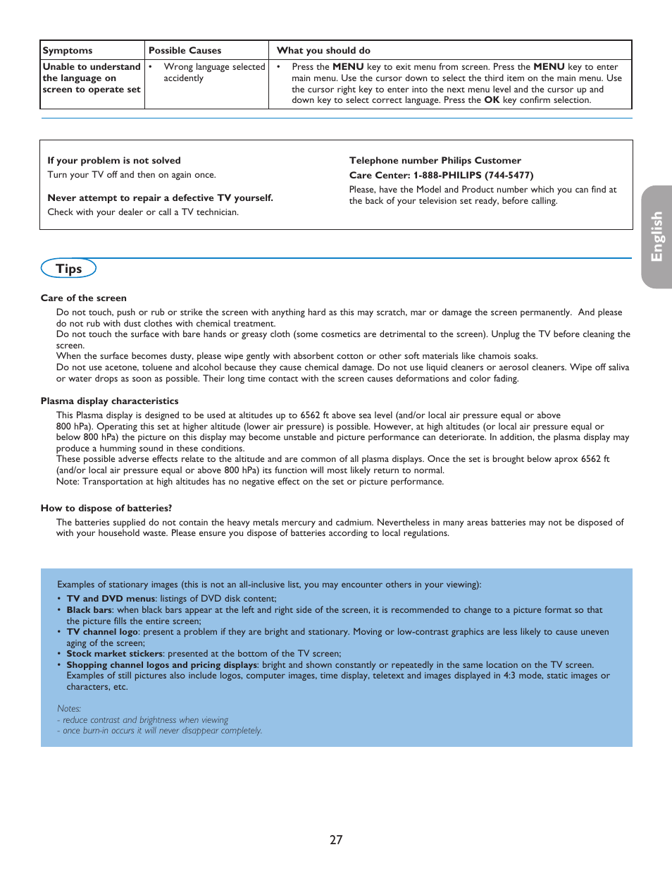 English française español, Tips | Philips 42PF5421D-37 User Manual | Page 35 / 123