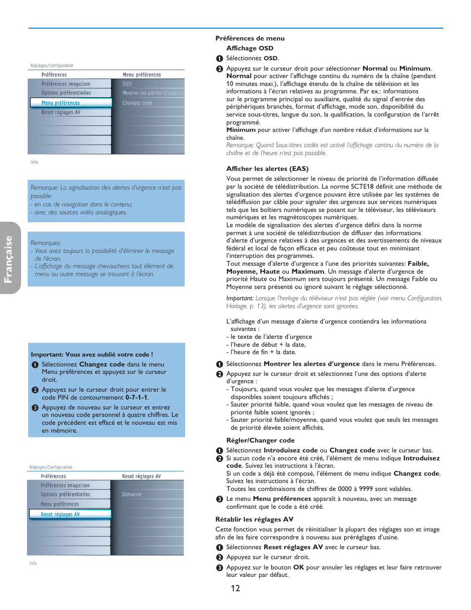 Française | Philips 42PF5421D-37 User Manual | Page 58 / 123