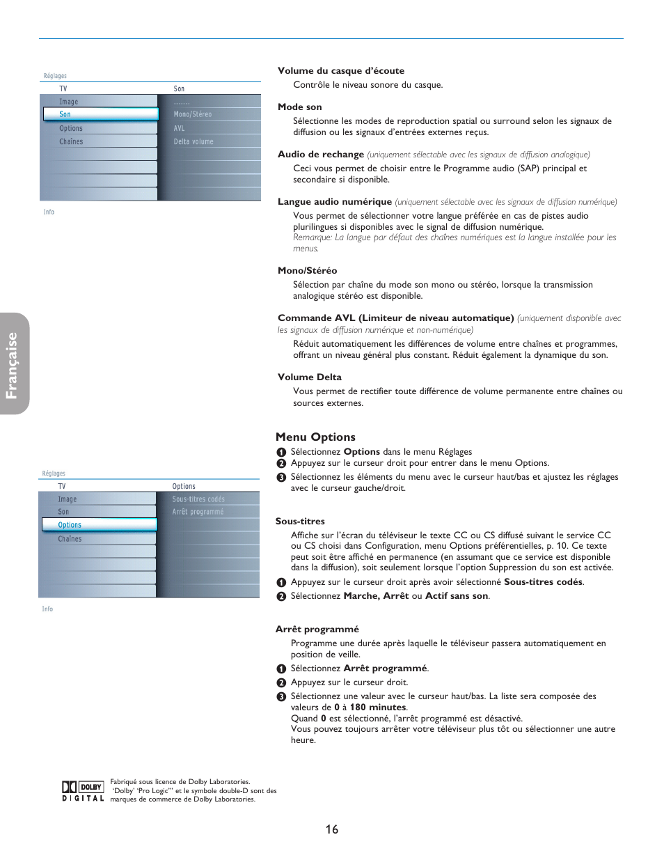 Française | Philips 42PF5421D-37 User Manual | Page 62 / 123
